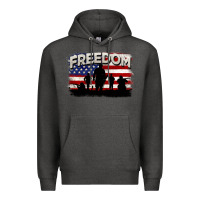 Charcoal Heather Freedom 4th of july Premium Hoodie - CowGirlArtShop