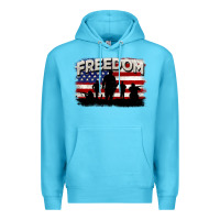 Ocean Blue Freedom 4th of july Premium Hoodie - CowGirlArtShop
