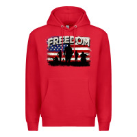Red Freedom 4th of july Premium Hoodie - CowGirlArtShop