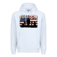 White Freedom 4th of july Premium Hoodie - CowGirlArtShop