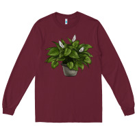 Burgundy Peace Lily Long Sleeve Tee - LillyAllenDesigns