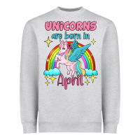 Heather Grey unicorns are born in april Heavyweight Sweatshirt - Jasminsmagicworld