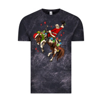 Cloud Black christmas cowboy santa Vintage Tee - MaliasSmallBusiness