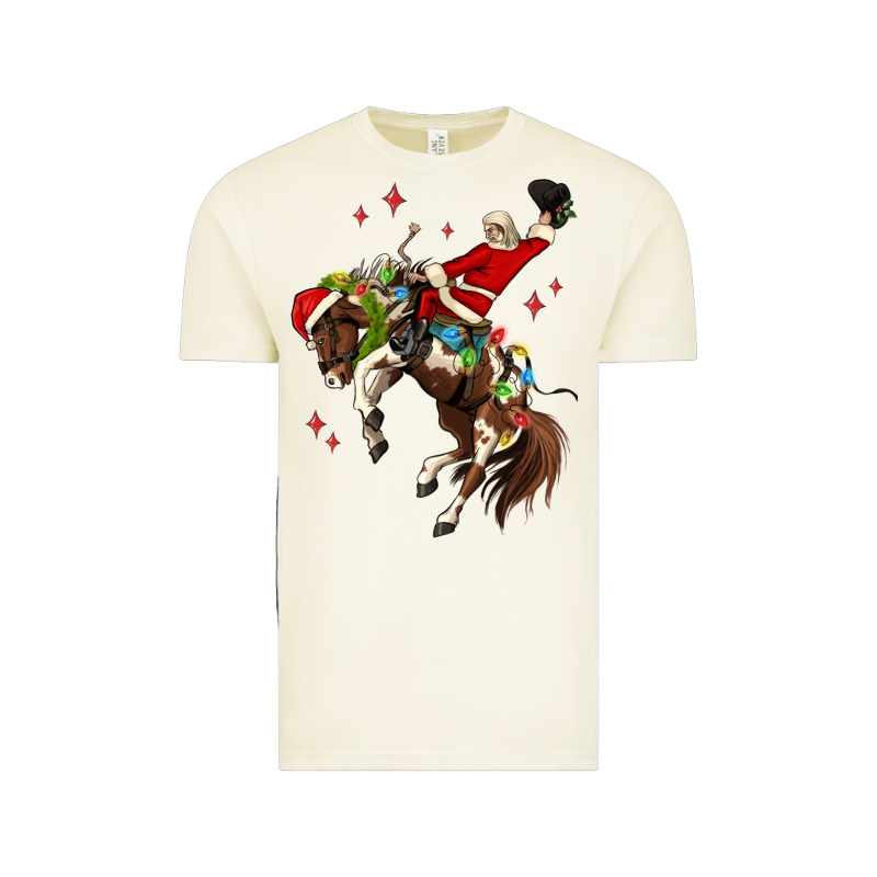 Christmas Cowboy Santa Vintage Tee by MaliasSmallBusiness | Teevron