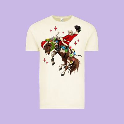 Christmas Cowboy Santa Vintage Tee Designed By Maliassmallbusiness