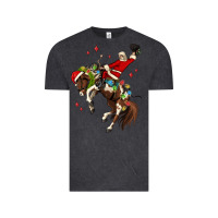 Vintage Black christmas cowboy santa Vintage Tee - MaliasSmallBusiness