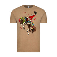 Vintage Coffee christmas cowboy santa Vintage Tee - MaliasSmallBusiness