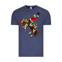 Vintage Denim christmas cowboy santa Vintage Tee - MaliasSmallBusiness