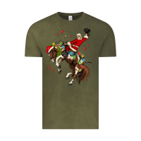 Vintage Olive christmas cowboy santa Vintage Tee - MaliasSmallBusiness