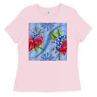Bubblegum Pink patriotic rose Ladies Tee - BundleAndBundleShop