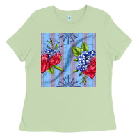 Matcha patriotic rose Ladies Tee - BundleAndBundleShop