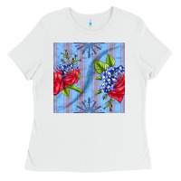 White patriotic rose Ladies Tee - BundleAndBundleShop