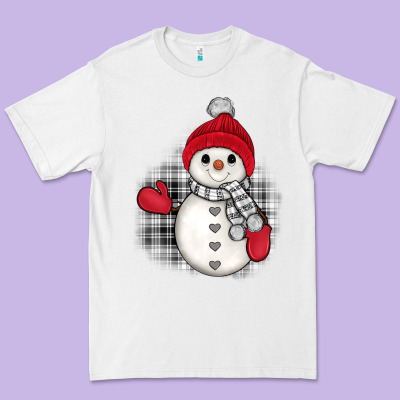 Grey Christmas Snowman Premium Tee Designed By Jahusdesignshop