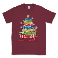 Burgundy crayons tree christmas Classic Tee - MaliasSmallBusiness