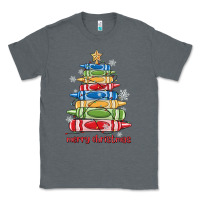 Charcoal Heather crayons tree christmas Classic Tee - MaliasSmallBusiness
