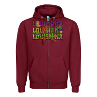 Burgundy Louisiana Louisiana Louisiana Zipper Hoodie - HowdyJamesFarm