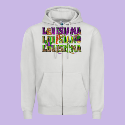 Louisiana Louisiana Louisiana Zipper Hoodie Designed By Howdyjamesfarm