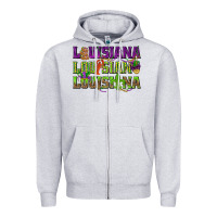 Heather Grey Louisiana Louisiana Louisiana Zipper Hoodie - HowdyJamesFarm
