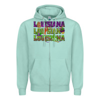 Seafoam Louisiana Louisiana Louisiana Zipper Hoodie - HowdyJamesFarm