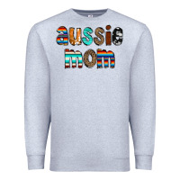 Heather Grey Aussie mom Premium Sweatshirt - CowCowDesign