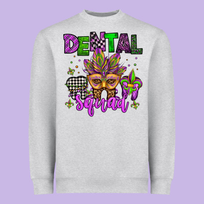 Dental Squad Mardi Gras Teeth Heavyweight Sweatshirt Designed By Jasminsmagicworld