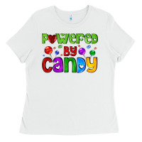 White powered by candy with lollipops Ladies Tee - AdoDesignShop