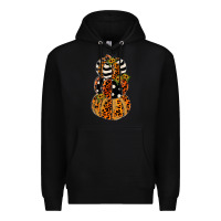 Black leopard pumpkin polka dot sunflower Premium Hoodie - JahusDesignShop