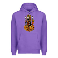Purple leopard pumpkin polka dot sunflower Premium Hoodie - JahusDesignShop