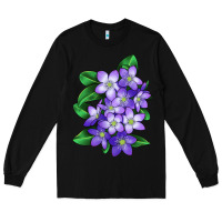 Black Mayflower Plant Illustrations Long Sleeve Tee - LillyAllenDesigns