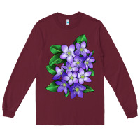 Burgundy Mayflower Plant Illustrations Long Sleeve Tee - LillyAllenDesigns