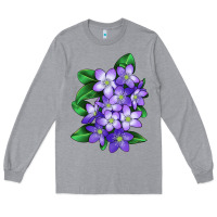 Heather Grey Mayflower Plant Illustrations Long Sleeve Tee - LillyAllenDesigns