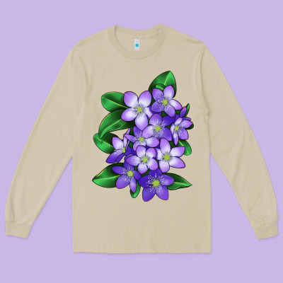 Mayflower Plant Illustrations Long Sleeve Tee Designed By Lillyallendesigns
