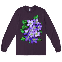 Plum Mayflower Plant Illustrations Long Sleeve Tee - LillyAllenDesigns