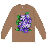 Toasted Coconut Mayflower Plant Illustrations Long Sleeve Tee - LillyAllenDesigns