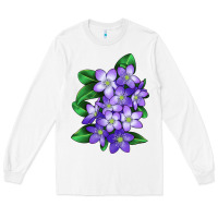 White Mayflower Plant Illustrations Long Sleeve Tee - LillyAllenDesigns