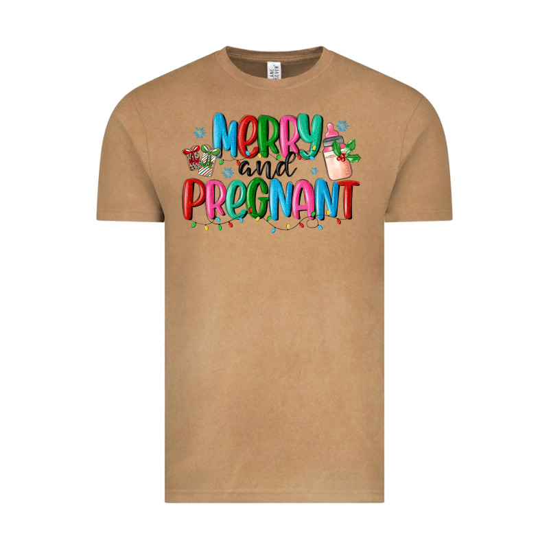 Merry And Pregnant Vintage Tee by MaliasSmallBusiness | Teevron