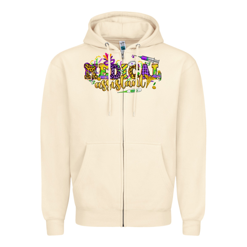 Ma Medical Assistant Mardi Gras Zipper Hoodie by HowdyJamesFarm | Teevron