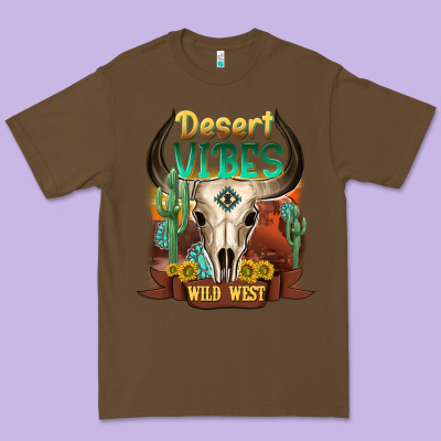 Desert Vibes Wild West Premium Tee Designed By Nancycooperartshop
