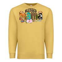 Antique Gold Blessed Mama Premium Sweatshirt - CowCowDesign
