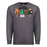 Charcoal Heather Blessed Mama Premium Sweatshirt - CowCowDesign