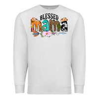 Oatmeal Heather Blessed Mama Premium Sweatshirt - CowCowDesign