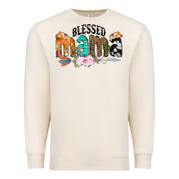 Sandshell Blessed Mama Premium Sweatshirt - CowCowDesign