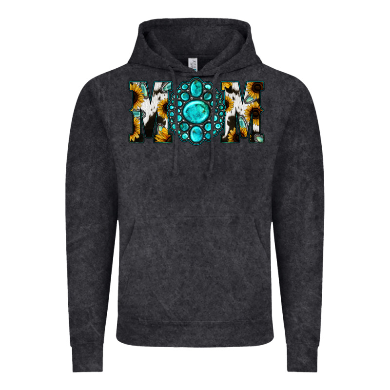 Sunflower Cowhide Turquoise Gemstone Mom Vintage Hoodie by Jasminsmagicworld | Teevron