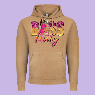 Boss Lady Afro Woman Vintage Hoodie Designed By Nancycooperartshop