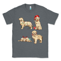 Charcoal Heather christmas dogs Classic Tee - MaliasSmallBusiness