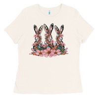 Bone rabbits with blossom flower Ladies Tee - Artiststas