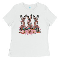 Rabbits With Blossom Flower Ladies Tee | Teevron