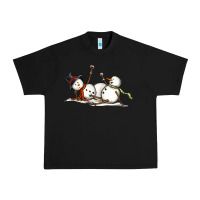 Black snowman with wine Urban Heavy Tee - MaliasSmallBusiness