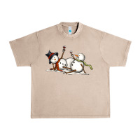 French Oak snowman with wine Urban Heavy Tee - MaliasSmallBusiness