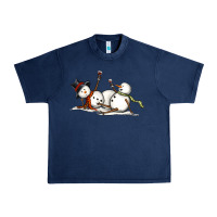 Navy snowman with wine Urban Heavy Tee - MaliasSmallBusiness